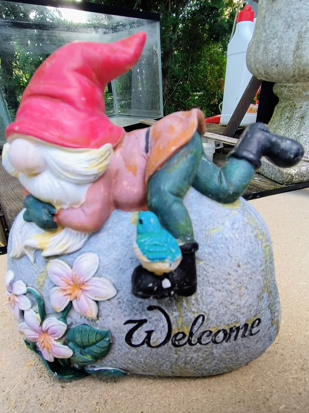 Welcome Garden Gnome Statue - Multicolor 5 1/2 Tall X 5 X 2